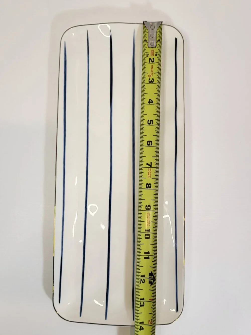 Lenox Blue Bay Stripe Porcelain Hors D'oeuvre Tray -‎ 14